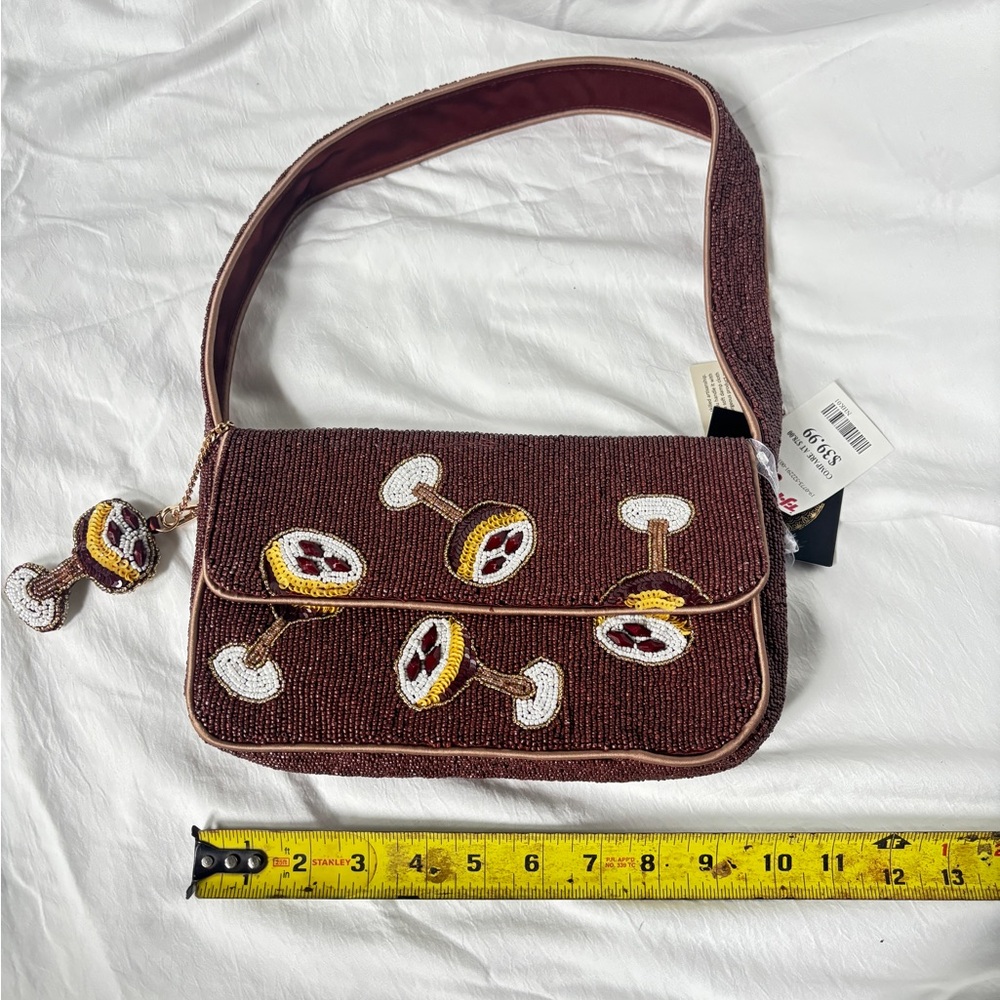 T.J.Maxx Brown Beaded Shoulder Bag - Picture 4 of 6